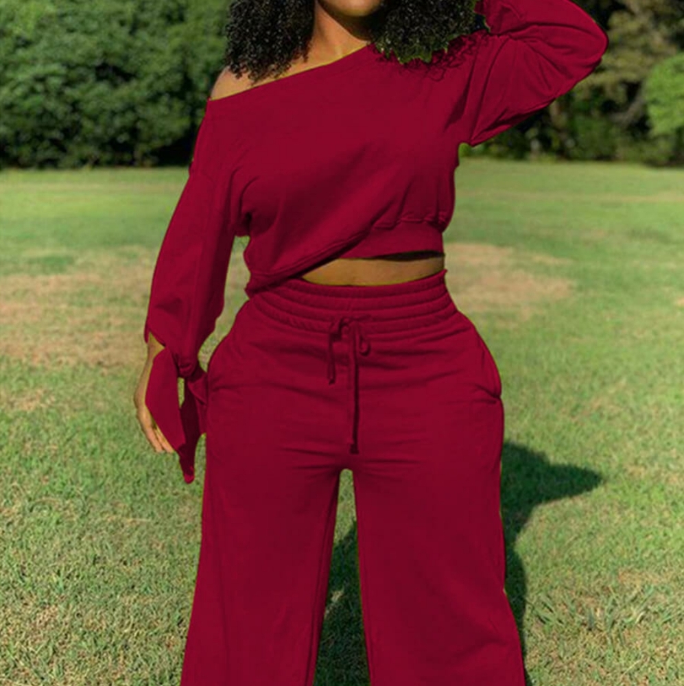 Beautiful 2 Piece Drawstring Pants Set